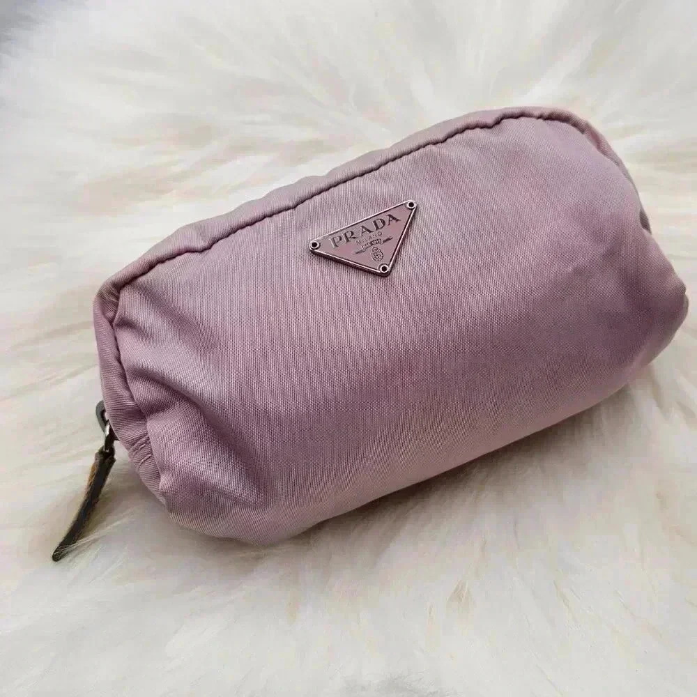 Prada Pink Nylon  Clutch Pouch